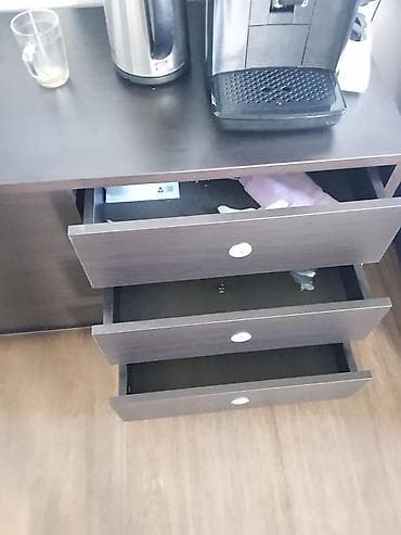 Офис шкафтары: Кеңсе эмереги комплекти, Шкаф, ДСП, түсү - Күрөң — 8