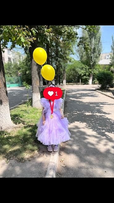 приталенный: Детское платье, цвет - Фиолетовый — 3