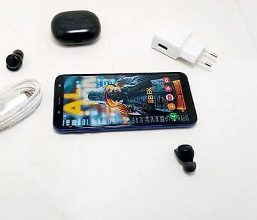 Samsung Galaxy J6, Б/у, 32 ГБ, цвет - Синий, 2 SIM