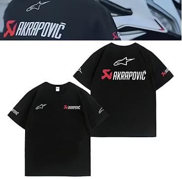 second hend: Футболка с принтами Akrapovič и Alpinestars - Цвет: черный - Дизайн — 2