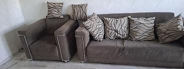 Дом и сад: Комплект мягкой мебели, Б/у, Самовывоз, цвет - Коричневый — 4