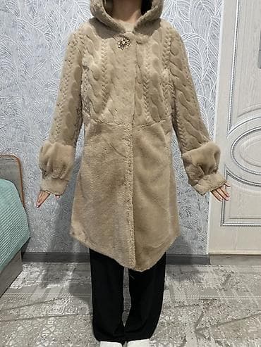 мех жилетка: Шуба, По колено, Китай, С капюшоном, L — 4