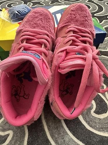 low: Кроссовки универсальные Nike - Цвет: розовый верх, ярко‑синий «Swoosh» — 5