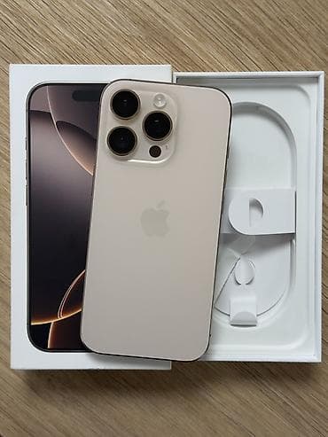 apple iphone 4s: IPhone 16 Pro, Б/у, 128 ГБ, Desert Titanium, Коробка, 91 % — 1