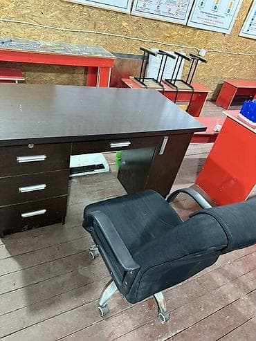 Детская мебель: Комплект офисной мебели, ДСП, цвет - Коричневый — 1