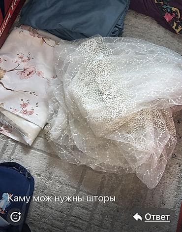 новый шторы: Тюль/гардина из тонкой полупрозрачной сетки цвета молочный/айвори с — 2