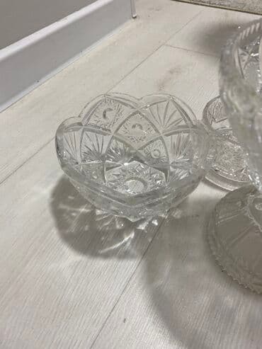 набор для перемещения мебели: Набор из прозрачного резного стекла/хрусталя с классическим гранёным — 2