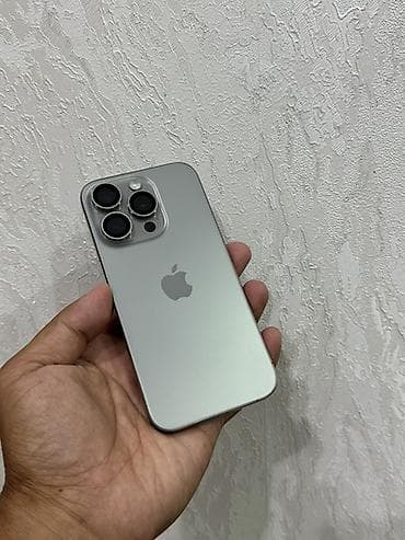 IPhone 15 Pro, Б/у, 256 ГБ, Natural Titanium, Защитное стекло, Чехол, 99 %