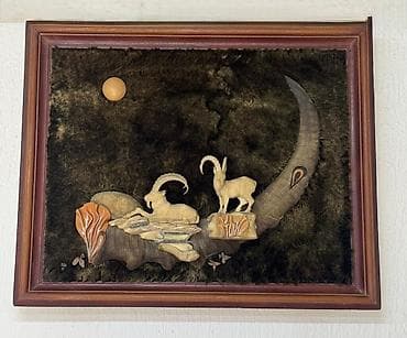 Декор жана интерьер: Настенные панно с горными козерогами (набор из 2 шт.) - Авторская — 2