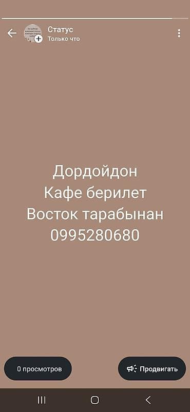 Коммерческая недвижимость: Сдаётся в аренду кафе в районе Дордой (со стороны Востока). Подходит — 1