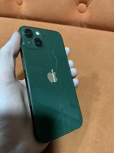iphone требуется ремонт: IPhone 13, Б/у, 128 ГБ, Зеленый, Чехол, 78 % — 1