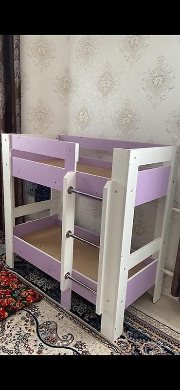 кра: Двухъярусная детская кровать, МДФ, цвет - Белый — 1