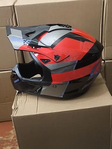 Спорттук сумкалар: Мотошлем кроссовый (интеграл с визором-пиком) - Тип: полноразмерный — 1