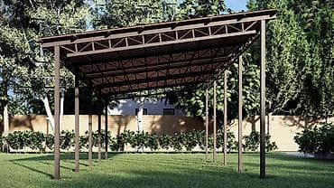 новый стадион: Навес, Арочный, Металл, Поликарбонат, Установка — 7