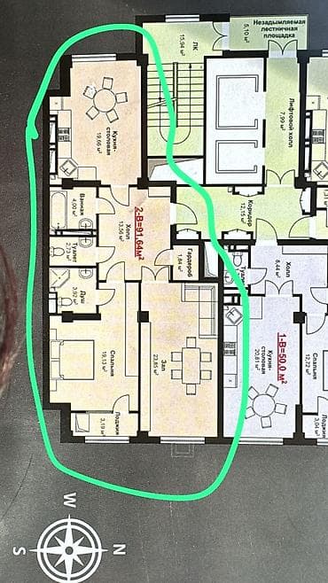 квартиры 106: Строится, Элитка, 3 комнаты, 91 м² — 2