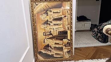 Картина-постер с изображением древнеегипетских скульптур (панорама