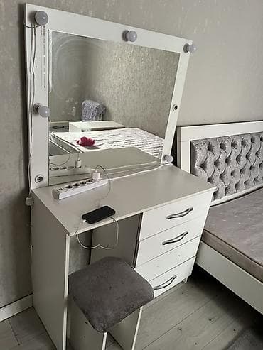 Спальный гарнитур, Двуспальная кровать, цвет - Белый