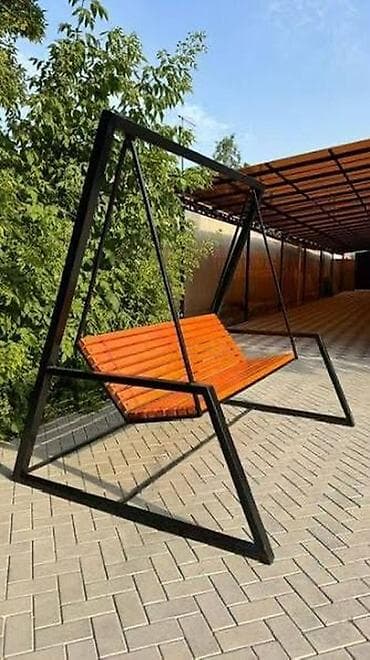 Садовые качели Металл, Со спинкой, Без крыши