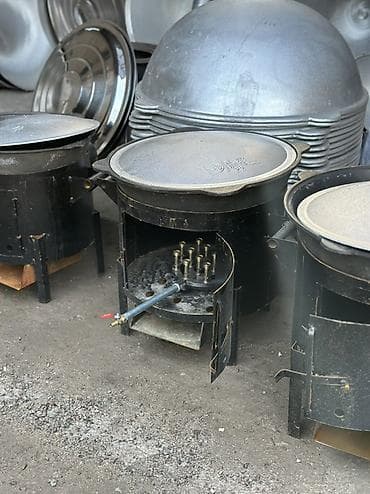 Компрессоры: Казан чугунный с крышкой Davr Metall Объёмы: 4.5 л, 6 л, 8 л, 10 л — 1