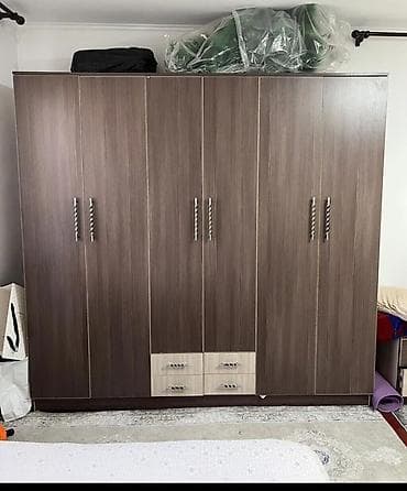 шкаф для спальни: Спальный гарнитур, Шкаф, ДСП, цвет - Коричневый — 2