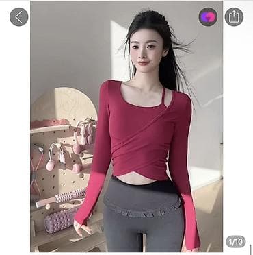 женские леггинсы на флисе: Спортивный костюм, Топ, Китай, M, L — 5