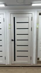 осб панели: Межкомнатная дверь со стеклом, Двустворчатая, цвет - Белый — 14