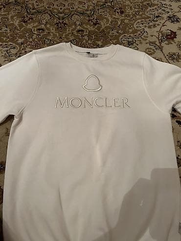 рубашка xl: Свитшот Moncler, белый - Модель: классический свитшот с круглым — 1