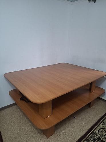 coffee table: Офисный стол, Нерегулируемый, цвет - Коричневый, Прямоугольный, ЛДСП, Самовывоз — 1