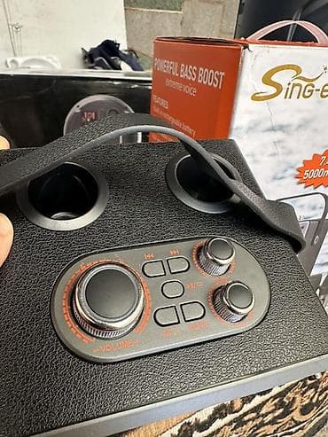 акустические системы sonmax с микрофоном: Портативная акустическая система Sing-e JQS9405 с караоке - Мощность — 3