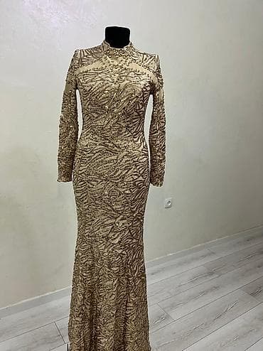 Вечернее платье, Русалка, Длинная модель, С рукавами, С пайетками, M, L at lalafo.kg Вечернее платье, Русалка, Длинная модель, С рукавами, С пайетками, M, L