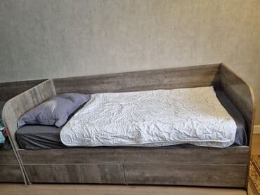 двухъярусная кровать диван: Детская односпальная кровать, Б/у, Для мальчика, С матрасом, ДСП, Самовывоз — 3