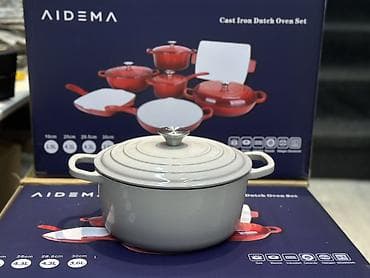 кухинний набор: Чугунный набор посуды AIDEMA 7-в-1 Что входит: - Кастрюля-казан с — 2