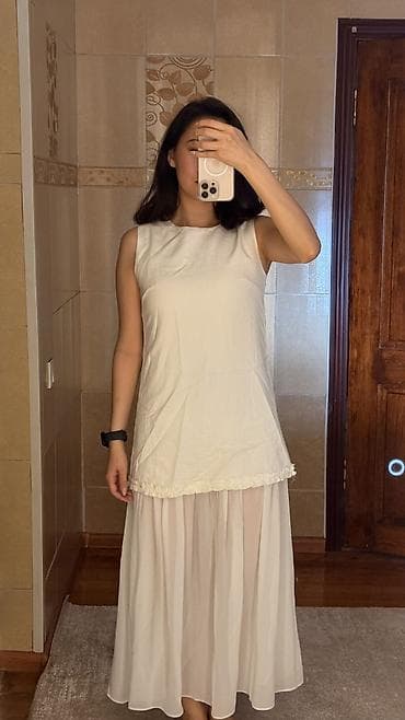 slim patch: Повседневное платье, Лето, Длинная модель, Трапеция, M, S — 4