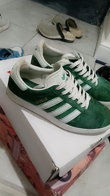 адидас газели: Adidas Gazelle, зелёные натуральный замша - Оригинальная модель — 1