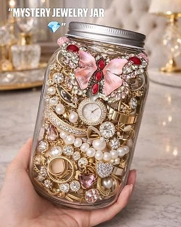 старинные часы: Банка-сюрприз с бижутерией / Mystery Jewelry Jar Декоративная — 3
