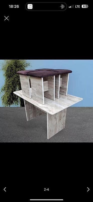 Кухонный стол и стул, Новый, Платная доставка, цвет - Бежевый