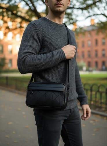 сумку кошелек на пояс: Классическая сумка, Материал: Экокожа, Застежка на молнии, Унисекс, Новый — 1