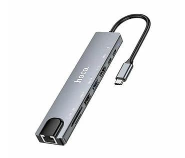 ipad 2: USB-C хаб Hoco DUP09 8в1 Многофункциональный адаптер для — 3
