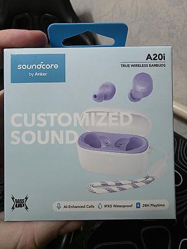 Наушник: Продаю беспроводные наушники Soundcore by Anker A20i (фиолетовые) — 4