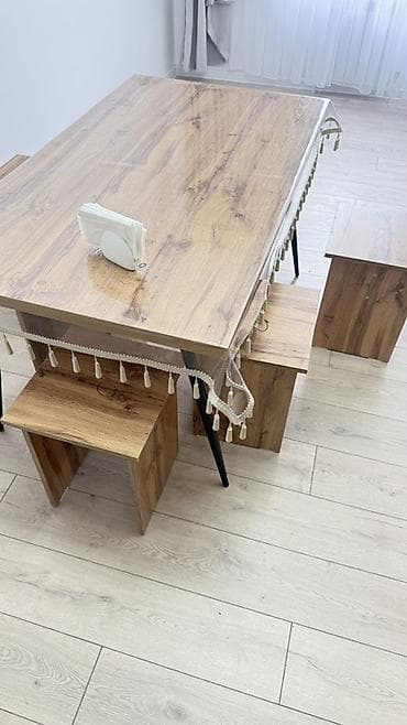 study table: Кухонный стол и стул, Новый, цвет - Коричневый — 2