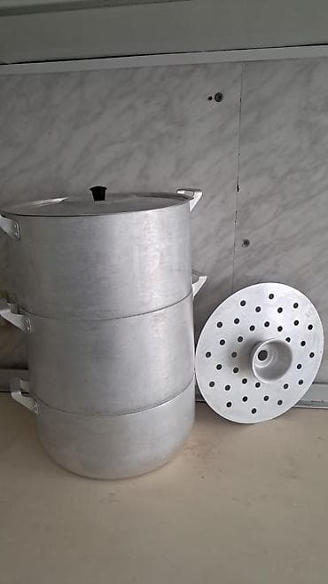 pixel 6a: Мантышница (пароварка) алюминиевая, 3 яруса и 7листов - Материал — 2