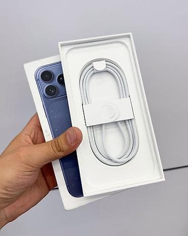 Мобильные телефоны и аксессуары: IPhone 17 Pro Max, Новый, 256 ГБ, Blue Titanium, Защитное стекло, Чехол, Кабель, В рассрочку, 100 % — 6