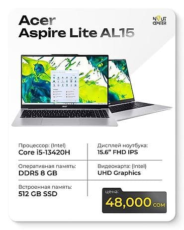 Acer Aspire Lite AL15 - Экран: 15.6" FHD IPS - Процессор: Intel