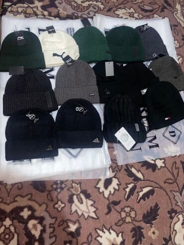 Киреге берилүүчү кийимдер: Шапке, Бини, Трикотаж, Күз-жаз, Помпон менен — 2