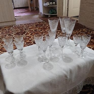 маринатор: Гранённая хрустальная посуда на ножке с алмазной огранкой/ручной — 1