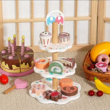 деревянные игрушки на елку: В наличии !!! Деревянный набор десертов на подставке.Детский — 1