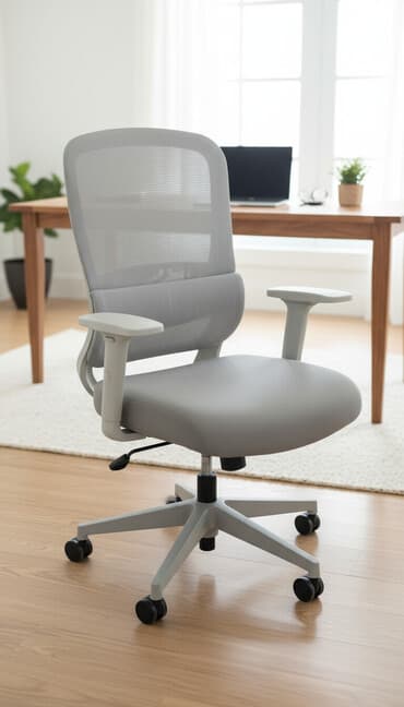 кресло для офис: Офисное кресло, С колесиками, цвет - Серый — 1