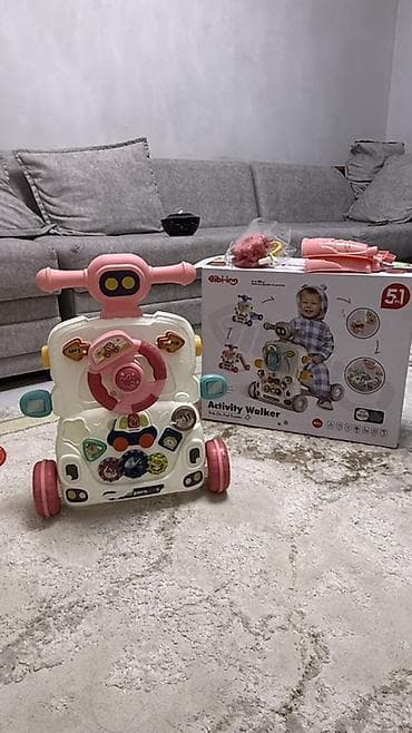 Развивающий ходунки-каталка 5-в-1 Bibi-inn Activity Walker (розовый)