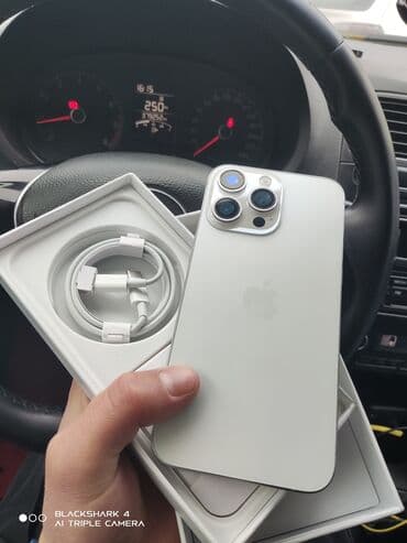 нодбук айфон: IPhone 15 Pro Max, Колдонулган, 512 ГБ, Ак, Заряддоочу түзүлүш, Куту, 99 % — 4