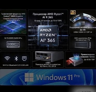 Компьютеры, ноутбуки и планшеты: 💻 Мини ПК Chuwi AuBox Ai365 (Ryzen Ai9 365, 32GB / 1TB) — максимальная — 6